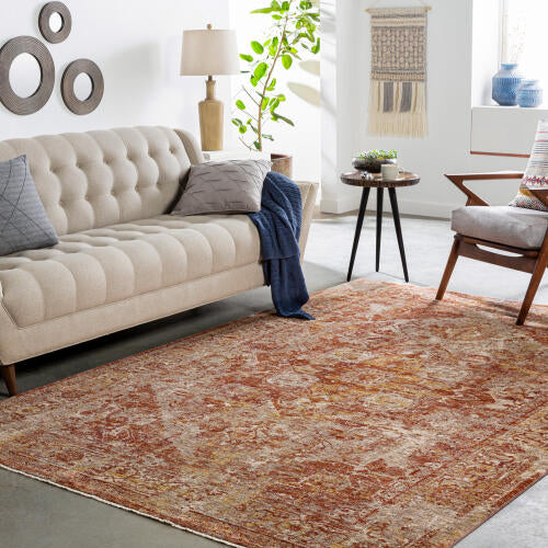 Livabliss Mirabel Machinaal Geweven Vloerkleed — Stoffig Koraal / Beige | MBE-2304