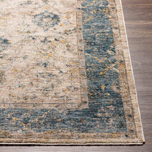 Livabliss Mirabel Machinaal Geweven Vloerkleed — Zand / Blauw | MBE-2313