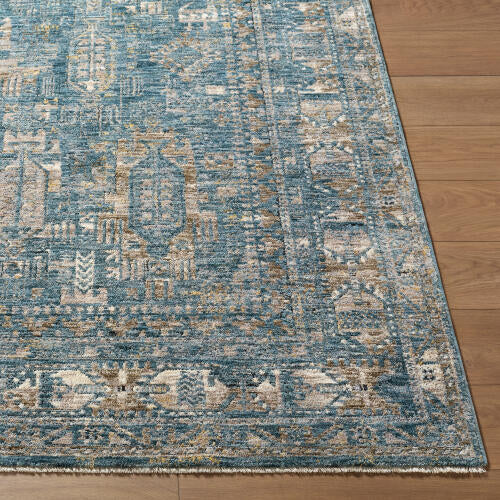 Livabliss Mirabel machinaal geweven vloerkleed — Denim / Camel | MBE-2301