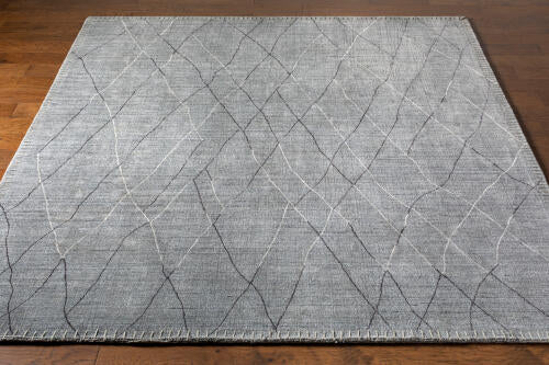 Arlequin handgemaakt wollen & viscose vloerkleed — Charcoal | ARQ-2300