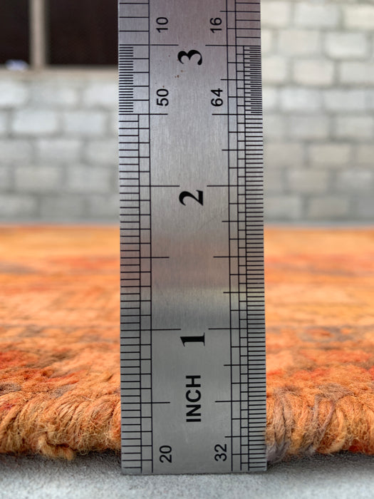 7'10 x 4'10 handgeknoopt Perzisch wollen tapijt - Vervaagd roestkleurig vintage tribaal medaillonontwerp - KBHM-909