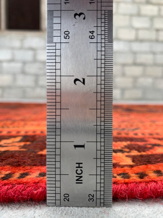 6'9 x 4'6 Handgeknoopt Perzisch wollen vloerkleed - Vervaagd roestkleurig tribaal medaillondesign - KBHM-917