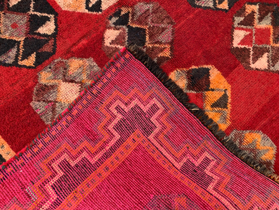 9'6 x 4'9 Hand-Knotted Persian Wool Rug - Red Tribal Geometric Medallion Design - KBHM-921
