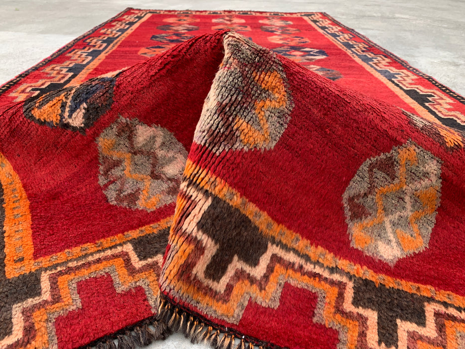 9'6 x 4'9 Hand-Knotted Persian Wool Rug - Red Tribal Geometric Medallion Design - KBHM-921