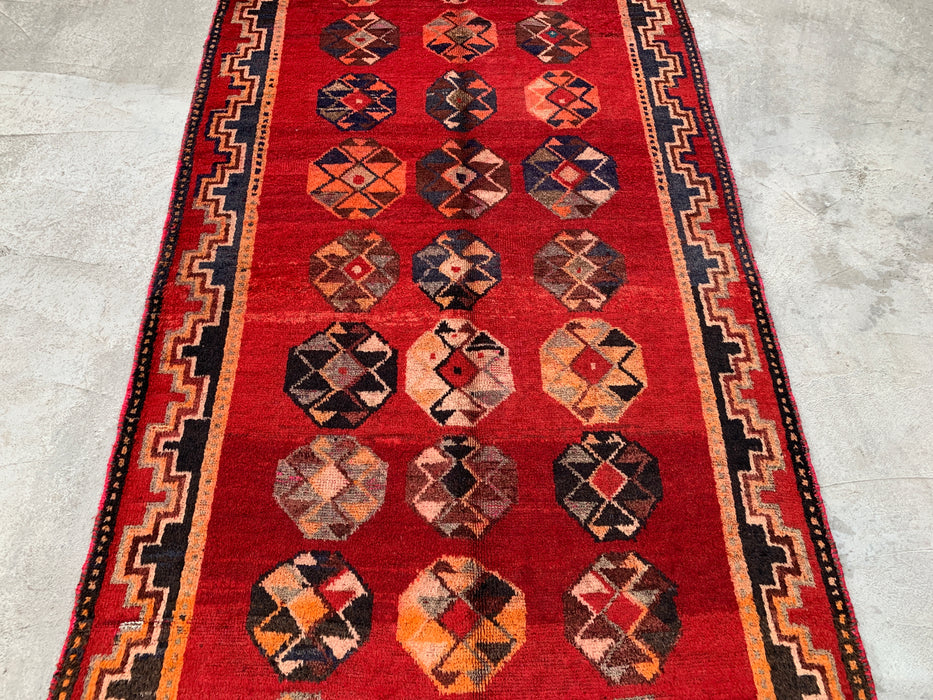 9'6 x 4'9 Hand-Knotted Persian Wool Rug - Red Tribal Geometric Medallion Design - KBHM-921