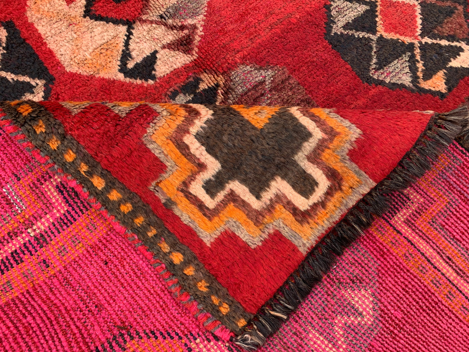 9'6 x 4'9 Hand-Knotted Persian Wool Rug - Red Tribal Geometric Medallion Design - KBHM-921