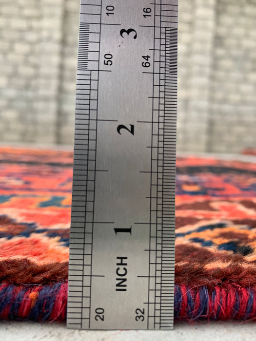 9'0 x 4'8 handgeknoopt Perzisch wollen tapijt - Roestkleurig geometrisch stam-medaillonontwerp - KBHM-922