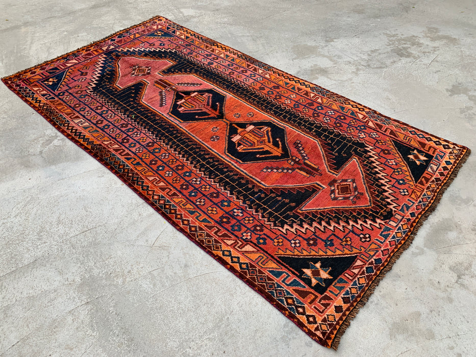 9'0 x 4'8 handgeknoopt Perzisch wollen tapijt - Roestkleurig geometrisch stam-medaillonontwerp - KBHM-922