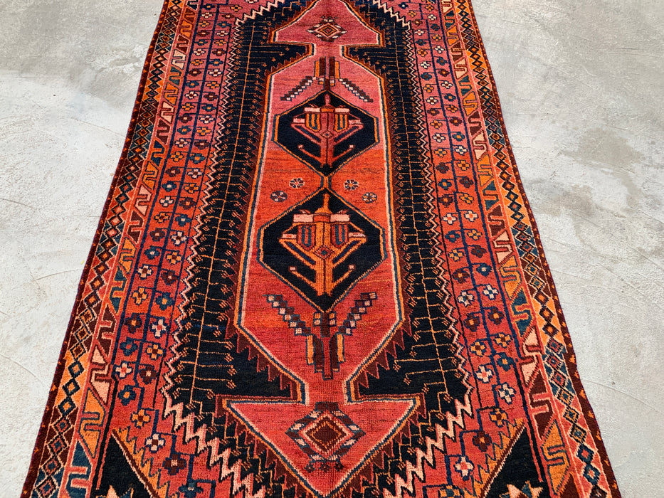 9'0 x 4'8 handgeknoopt Perzisch wollen tapijt - Roestkleurig geometrisch stam-medaillonontwerp - KBHM-922