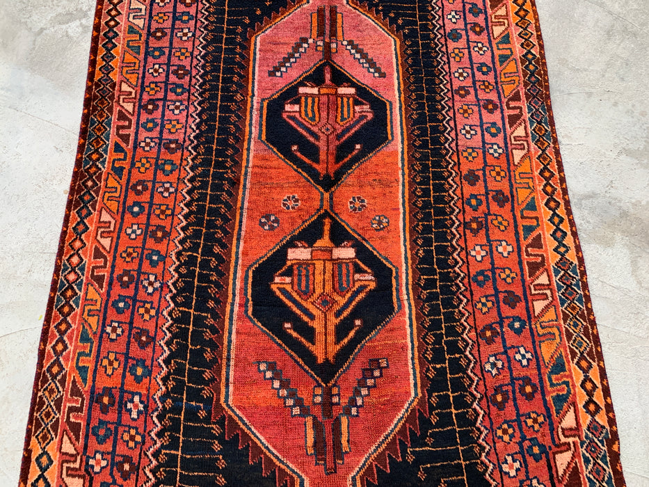 9'0 x 4'8 handgeknoopt Perzisch wollen tapijt - Roestkleurig geometrisch stam-medaillonontwerp - KBHM-922