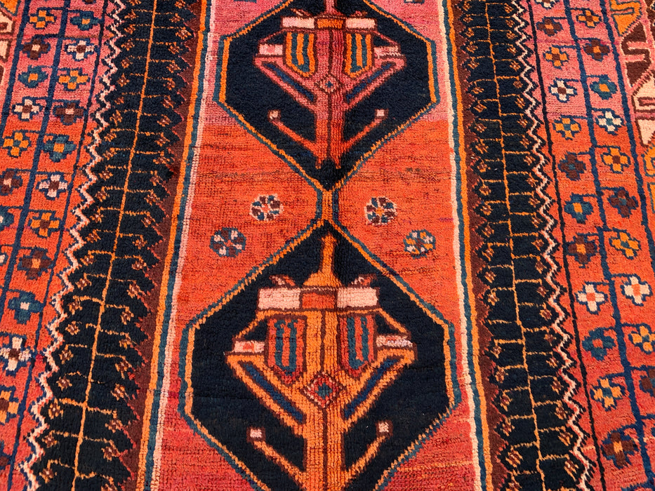 9'0 x 4'8 handgeknoopt Perzisch wollen tapijt - Roestkleurig geometrisch stam-medaillonontwerp - KBHM-922