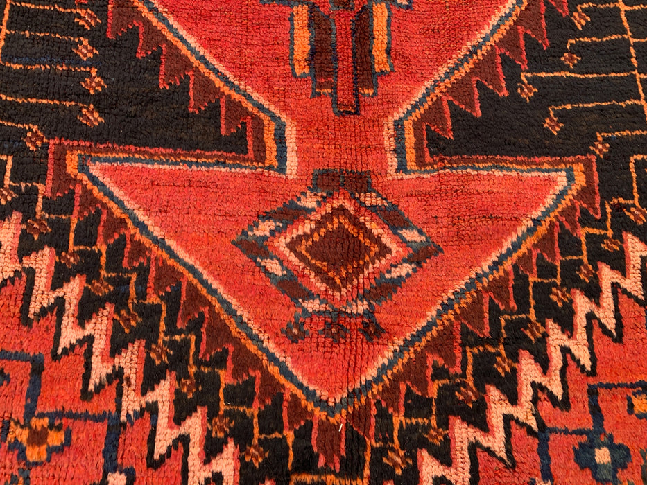 9'0 x 4'8 handgeknoopt Perzisch wollen tapijt - Roestkleurig geometrisch stam-medaillonontwerp - KBHM-922