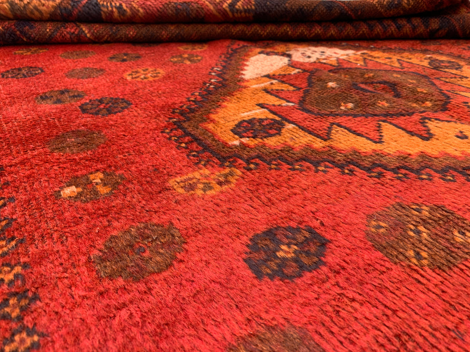 7'8 x 5'1 Hand-Knotted Persian Wool Rug - Faded Rust Tribal Medallion Design - KBHM-926