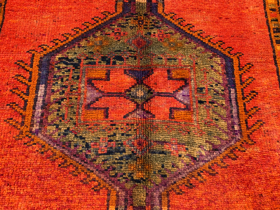 12'3 x 4'10 Handgeknoopt Perzisch wollen loper - Roestkleurig geometrisch tribaal medaillonmotief - KBHM-929
