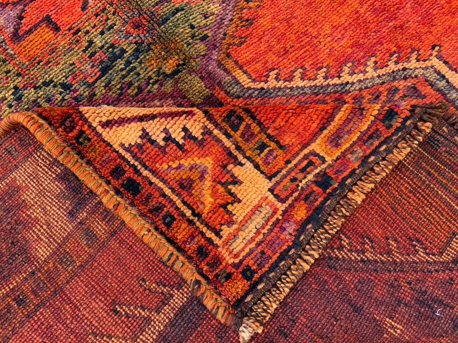 12'3 x 4'10 Handgeknoopt Perzisch wollen loper - Roestkleurig geometrisch tribaal medaillonmotief - KBHM-929