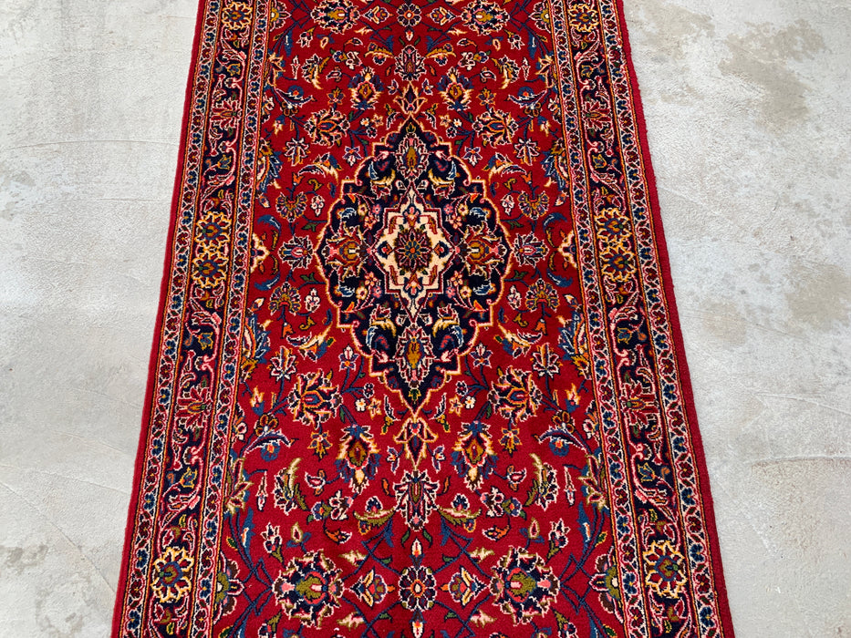 13'1 x 3'4 handgeknoopt Perzisch wollen loper - Rood bloemenmedaillon-ontwerp - KBHM-930