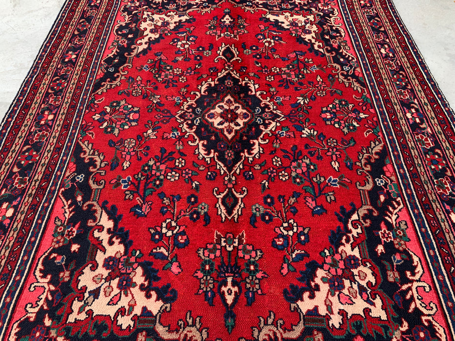 10'3 x 7'4 Handgeknoopt Perzisch wollen tapijt - Rood floraal medaillonontwerp - KBHM-934