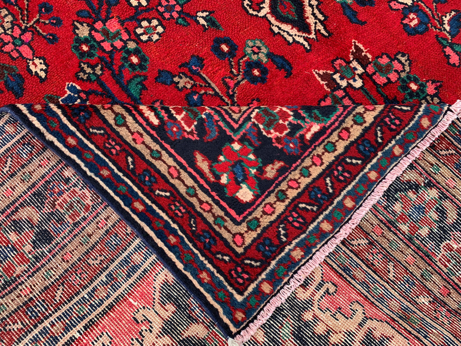 10'3 x 7'4 Handgeknoopt Perzisch wollen tapijt - Rood floraal medaillonontwerp - KBHM-934