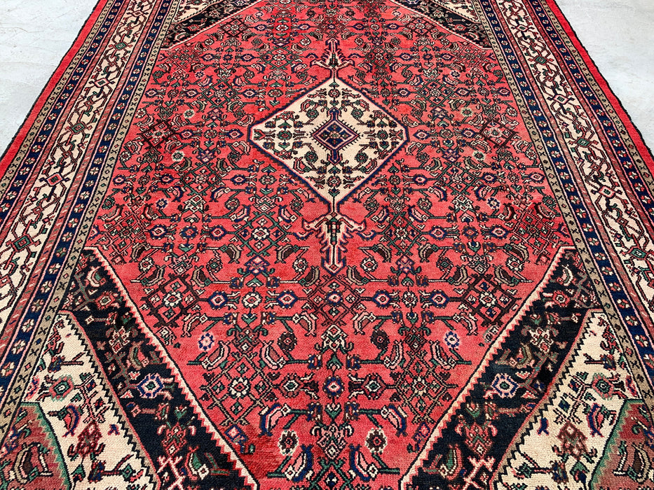 11'8 x 8'7 Handgeknoopt Perzisch wollen tapijt - Koraalrood medaillonontwerp - KBHM-935