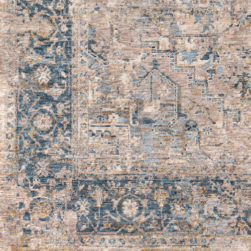 Livabliss Mirabel machinaal geweven vloerkleed — Taupe / Denim | MBE-2312