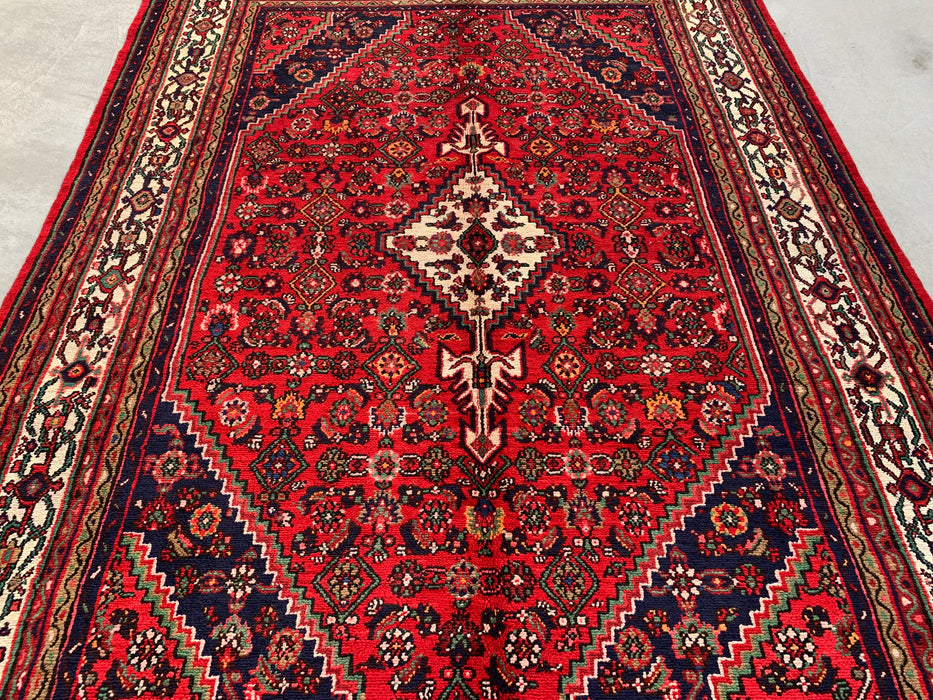 9'11 x 7'1 handgeknoopt Perzisch wollen tapijt - Rood geometrisch bloemmedaillon ontwerp - KBHM-940