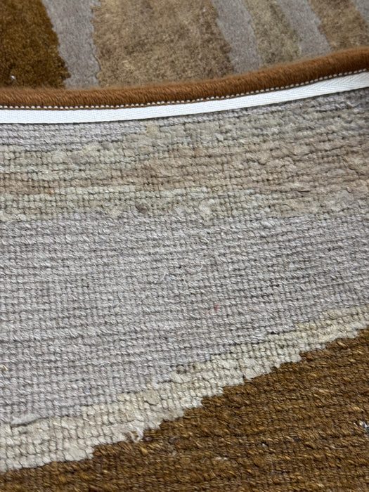 4'x6' Handgeknoopt Nepalees wollen vloerkleed - Bruin/Beige