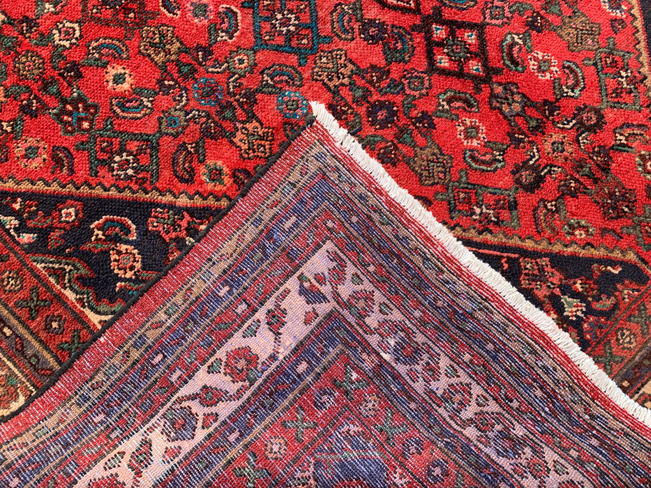 Handmade Persian Wool Area Rug 7x10 - Red Medallion Persian Style Rug - Exact Size 9'10" x 7'0" - KBHM-941