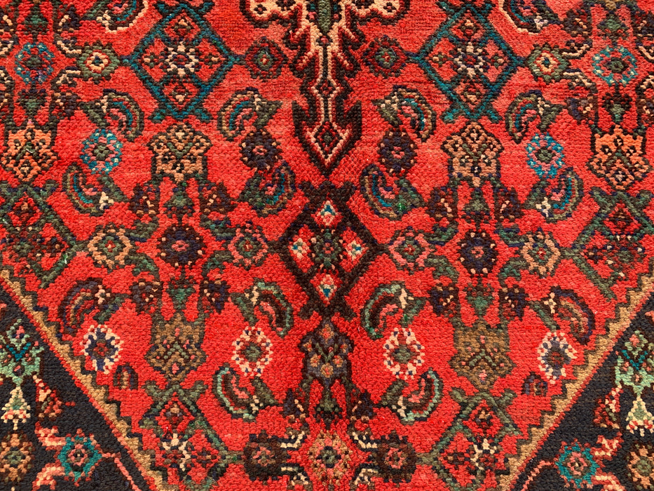 Handmade Persian Wool Area Rug 7x10 - Red Medallion Persian Style Rug - Exact Size 9'10" x 7'0" - KBHM-941