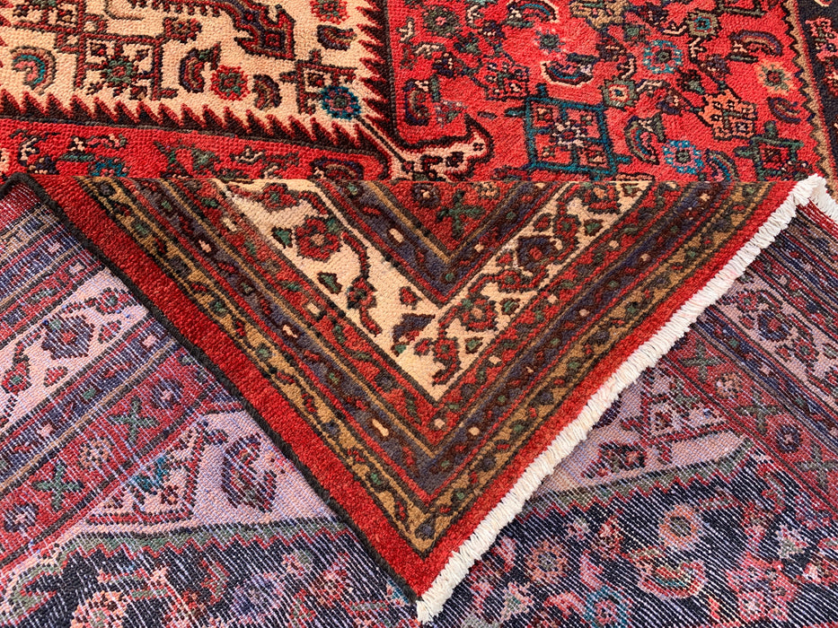 Handmade Persian Wool Area Rug 7x10 - Red Medallion Persian Style Rug - Exact Size 9'10" x 7'0" - KBHM-941