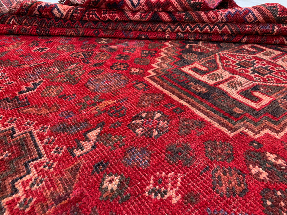 Handgemaakt Perzisch wollen vloerkleed 213x305 cm - Rood tribaal medaillon Perzisch stijl kleed - Exacte afmeting 310 cm x 203 cm - KBHM-946