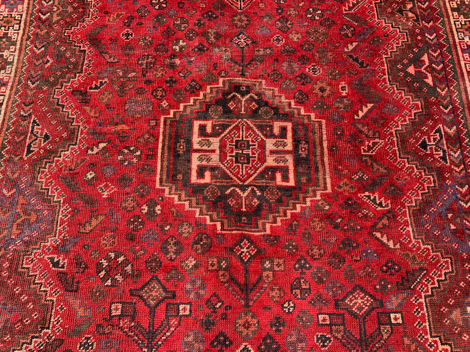 Handgemaakt Perzisch wollen vloerkleed 213x305 cm - Rood tribaal medaillon Perzisch stijl kleed - Exacte afmeting 310 cm x 203 cm - KBHM-946