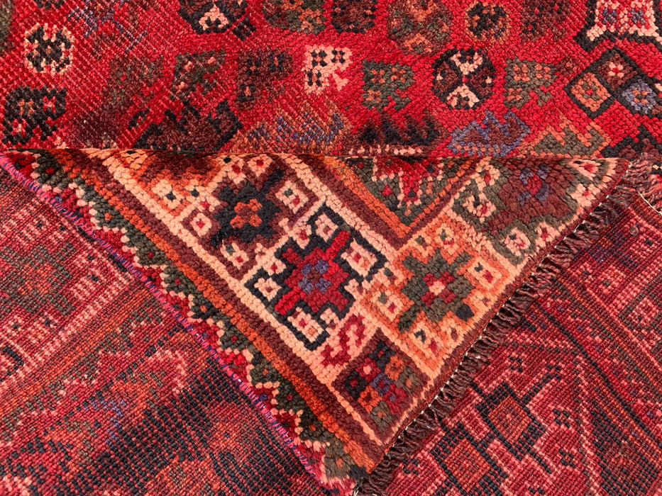 Handgemaakt Perzisch wollen vloerkleed 213x305 cm - Rood tribaal medaillon Perzisch stijl kleed - Exacte afmeting 310 cm x 203 cm - KBHM-946