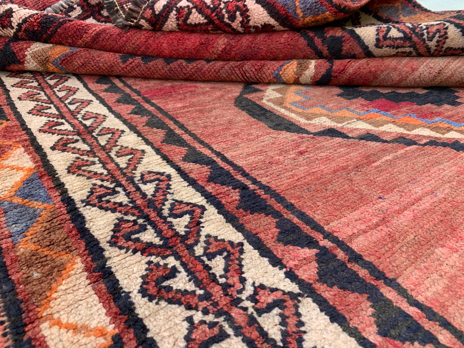 218 cm x 124 cm handgeknoopt Perzisch wollen tapijt - Taupe geometrisch tribaal ruitontwerp - KBHM-947