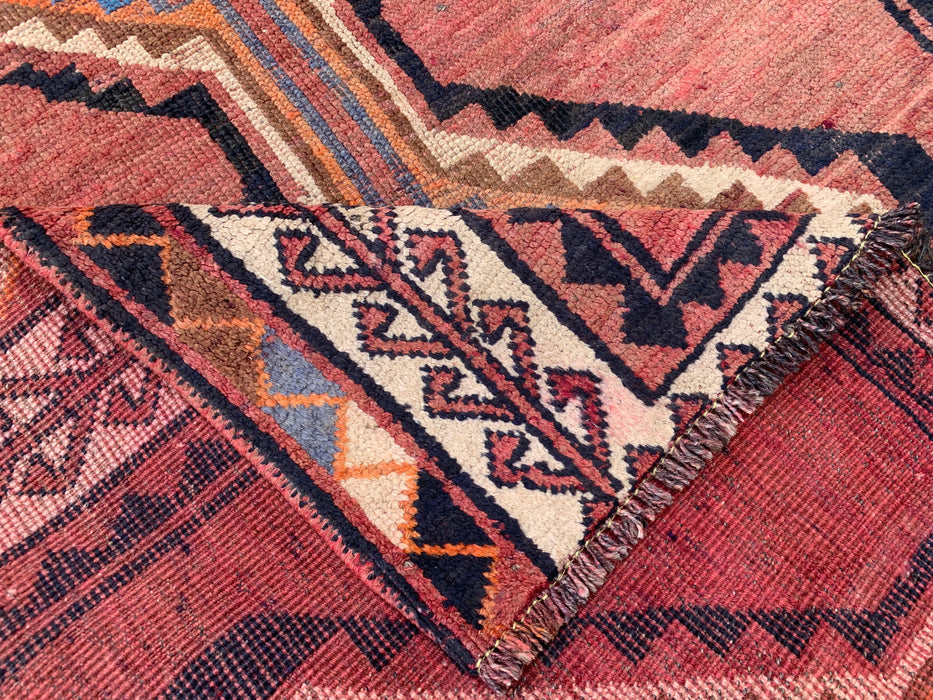 218 cm x 124 cm handgeknoopt Perzisch wollen tapijt - Taupe geometrisch tribaal ruitontwerp - KBHM-947