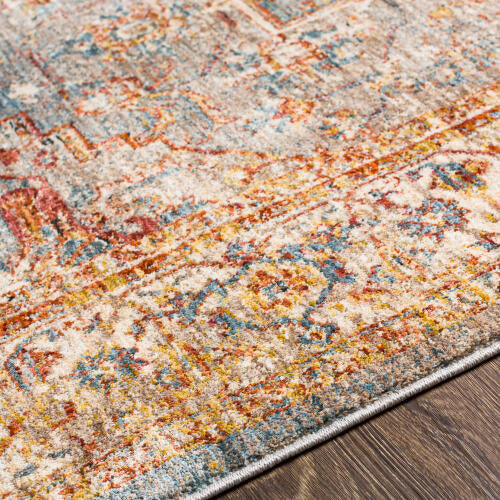 Livabliss Mirabel machinaal geweven vloerkleed — Roest / Blauw | MBE-2310