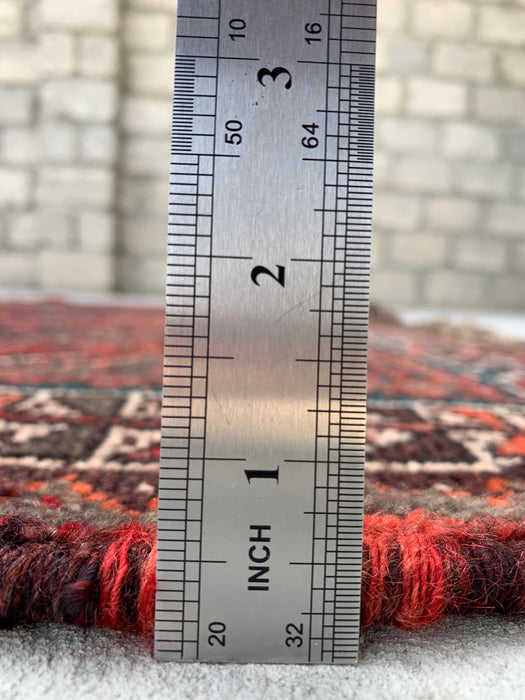 5'1 x 4'0 handgeknoopt Perzisch wollen tapijt - roestkleurig geometrisch tribaal ontwerp - KBHM-950