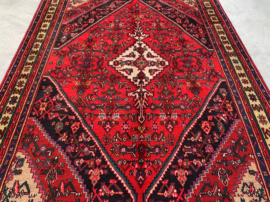 Handgemaakt Perzisch wollen vloerkleed 7x10 - Rood medaillon Perzische stijl tapijt - Exacte afmeting 9'8" x 6'11" - KBHM-952