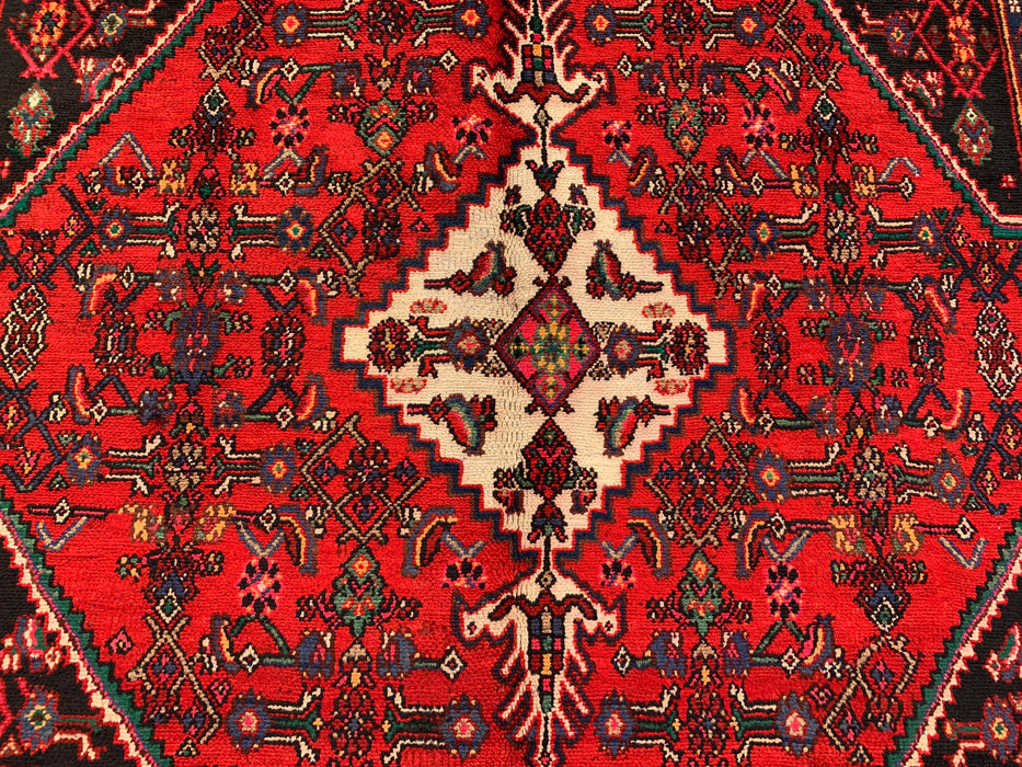 Handgemaakt Perzisch wollen vloerkleed 7x10 - Rood medaillon Perzische stijl tapijt - Exacte afmeting 9'8" x 6'11" - KBHM-952