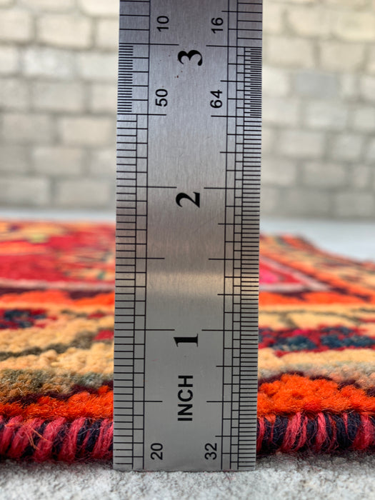 5'8 x 3'3 handgeknoopt Perzisch wollen tapijt - Rood geometrisch stammedaillonontwerp - KBHM-955