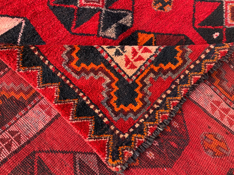 8'7 x 5'0 Handgeknoopt Perzisch wollen tapijt - Rood geometrisch tribaal medaillonontwerp - KBHM-962