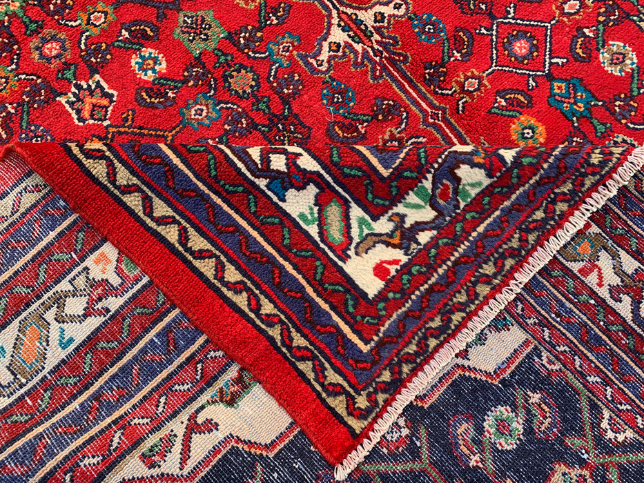 Handgemaakt Perzisch wollen vloerkleed 213x305 cm - Rood Perzisch tapijt met bloemenmedaillon - Exacte afmetingen 307 x 211 cm - KBHM-963