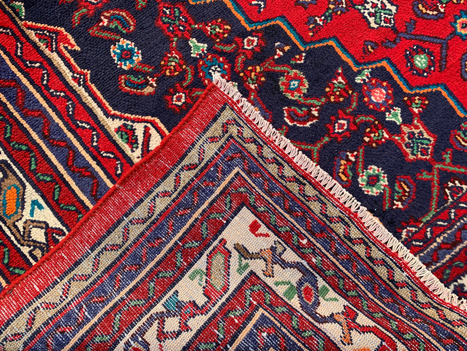 Handgemaakt Perzisch wollen vloerkleed 213x305 cm - Rood Perzisch tapijt met bloemenmedaillon - Exacte afmetingen 307 x 211 cm - KBHM-963