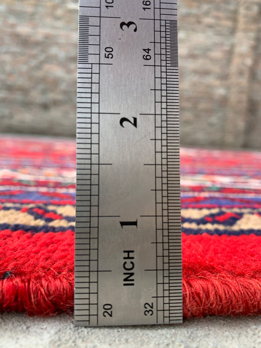 Handgemaakt Perzisch wollen vloerkleed 213x305 cm - Rood Perzisch tapijt met bloemenmedaillon - Exacte afmetingen 307 x 211 cm - KBHM-963