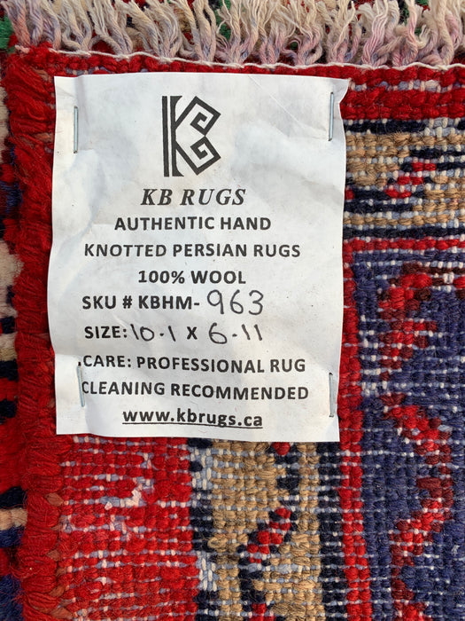 Handgemaakt Perzisch wollen vloerkleed 213x305 cm - Rood Perzisch tapijt met bloemenmedaillon - Exacte afmetingen 307 x 211 cm - KBHM-963