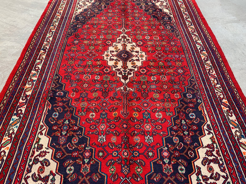 Handgemaakt Perzisch wollen vloerkleed 213x305 cm - Rood Perzisch tapijt met bloemenmedaillon - Exacte afmetingen 307 x 211 cm - KBHM-963