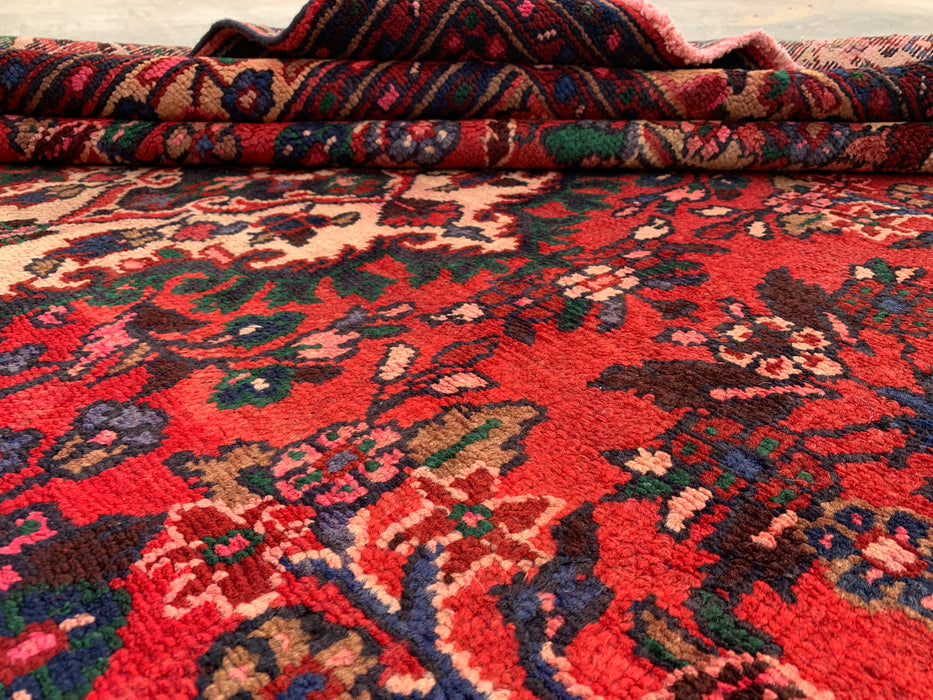 Handgemaakt Perzisch wollen vloerkleed 210x300 - Rood bloemenmedaillon Perzisch stijl tapijt - Exacte afmeting 272 cm x 206 cm - KBHM-964