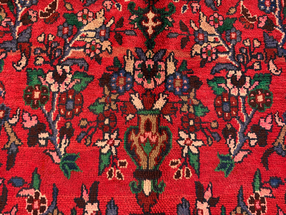 Handgemaakt Perzisch wollen vloerkleed 210x300 - Rood bloemenmedaillon Perzisch stijl tapijt - Exacte afmeting 272 cm x 206 cm - KBHM-964