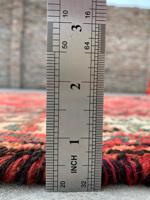 8'5 x 5'7 handgeknoopt Perzisch wollen tapijt - Vervaagd koraalkleurig tribaal medaillonontwerp - KBHM-965