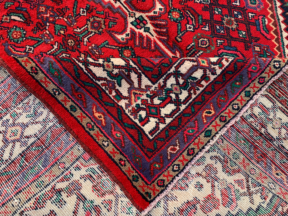 Handgemaakt Perzisch wollen vloerkleed 7x10 - Rood Perzisch tapijt met medaillon - Exacte afmeting 9'9" x 6'11" - KBHM-966