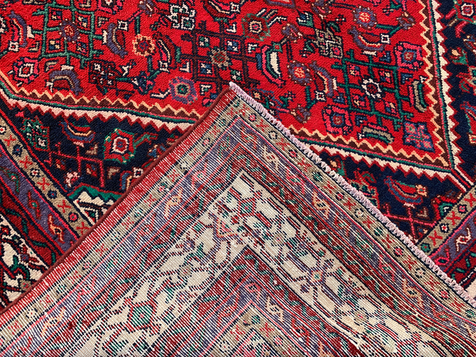 Handgemaakt Perzisch wollen vloerkleed 7x10 - Rood Perzisch tapijt met medaillon - Exacte afmeting 9'9" x 6'11" - KBHM-966